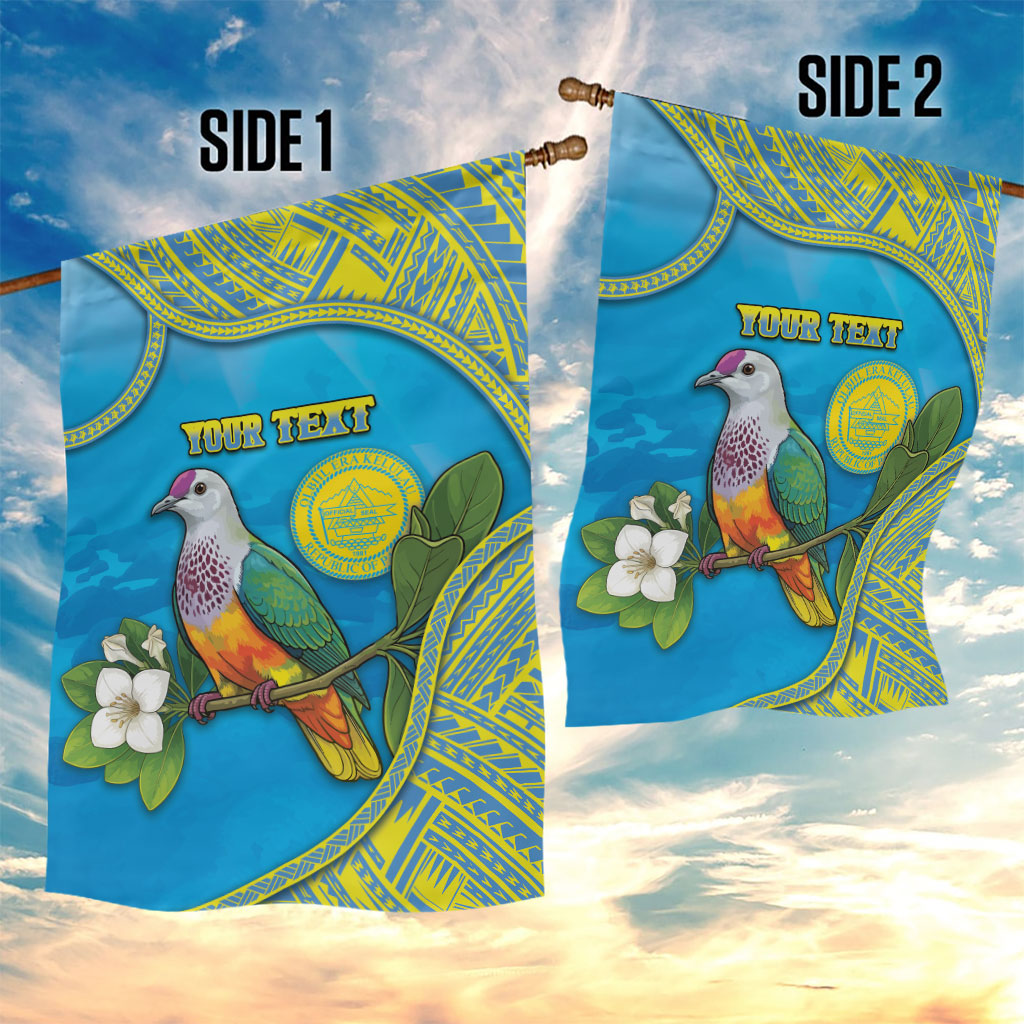 Personalised Palau Biib Bird Garden Flag Rur Flower And Rock Islands Patterns DT05 - Polynesian Pride