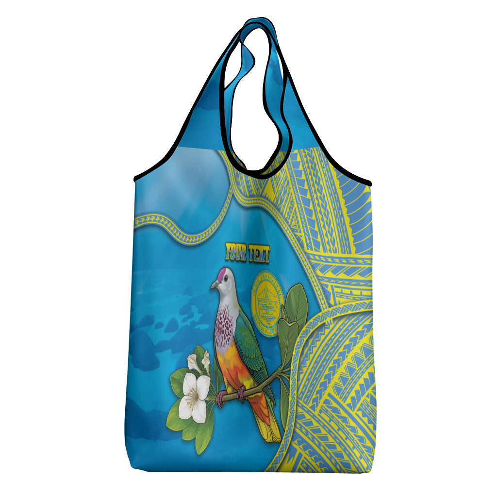 Personalised Palau Biib Bird Grocery Bag Rur Flower And Rock Islands Patterns DT05 - Polynesian Pride