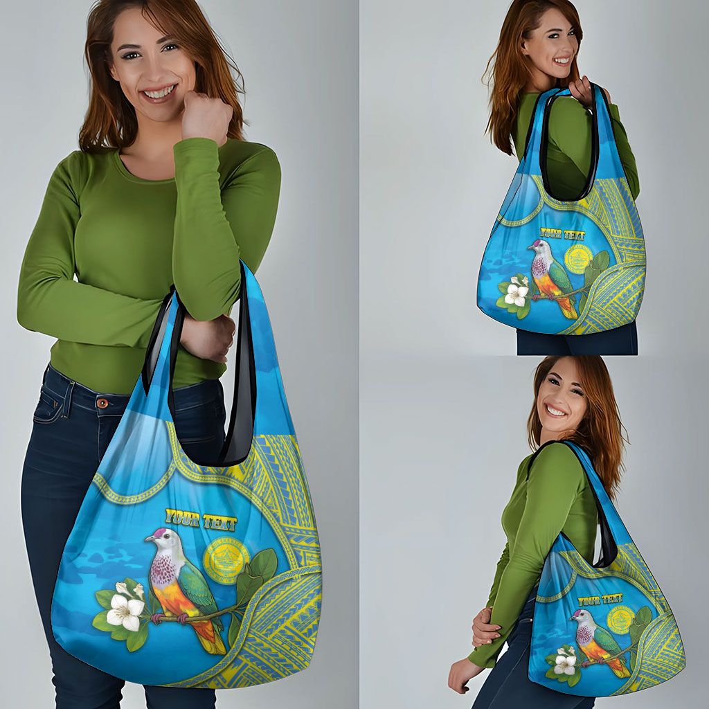 Personalised Palau Biib Bird Grocery Bag Rur Flower And Rock Islands Patterns DT05 - Polynesian Pride