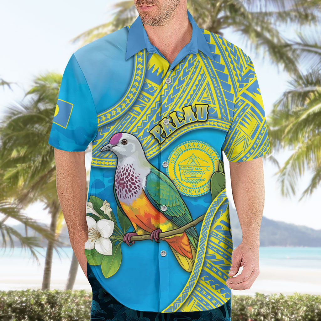 Personalised Palau Biib Bird Hawaiian Shirt Rur Flower And Rock Islands Patterns DT05 - Polynesian Pride