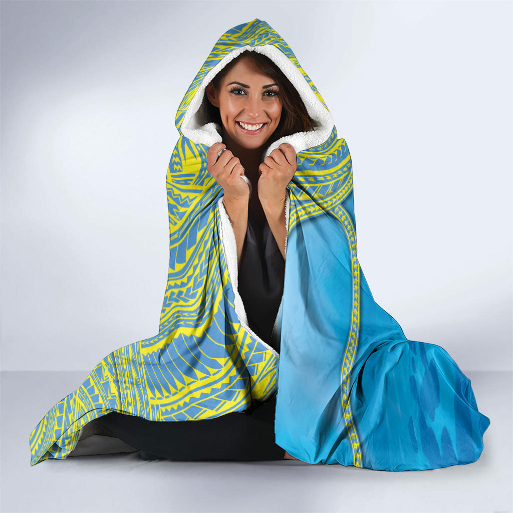 Personalised Palau Biib Bird Hooded Blanket Rur Flower And Rock Islands Patterns DT05 - Polynesian Pride