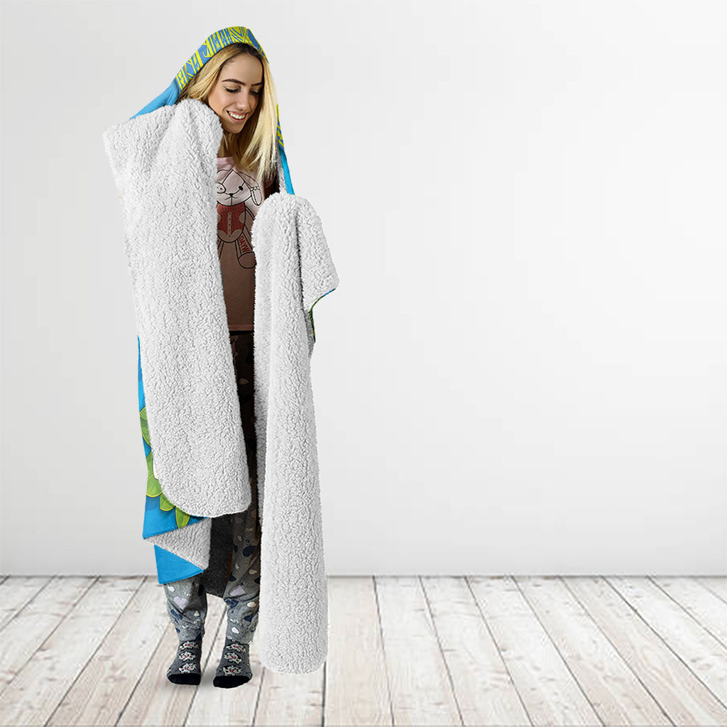 Personalised Palau Biib Bird Hooded Blanket Rur Flower And Rock Islands Patterns DT05 - Polynesian Pride