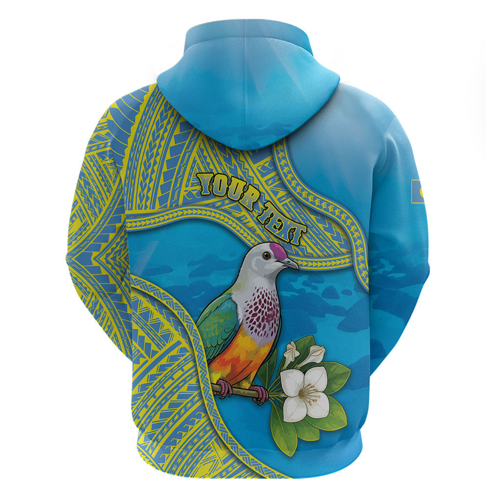 Personalised Palau Biib Bird Hoodie Rur Flower And Rock Islands Patterns DT05 - Polynesian Pride