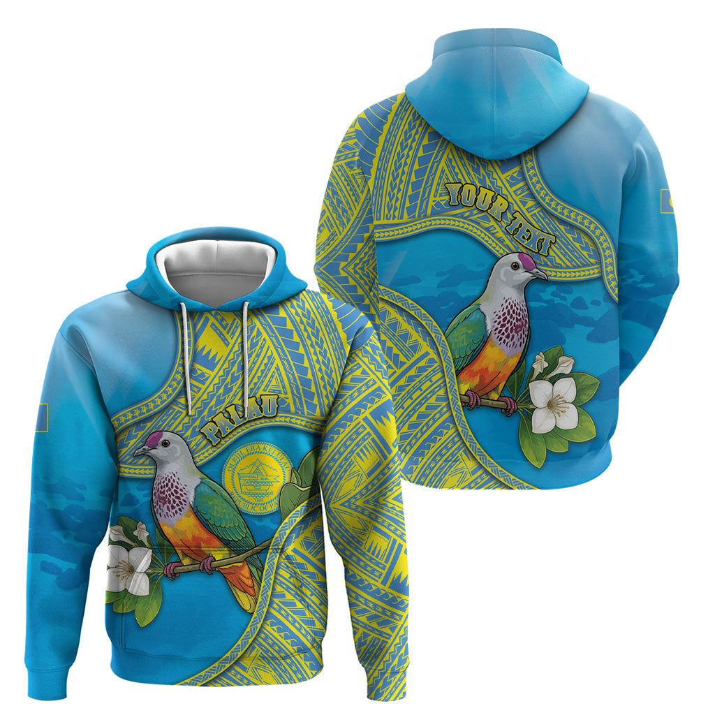 Personalised Palau Biib Bird Hoodie Rur Flower And Rock Islands Patterns DT05 - Polynesian Pride