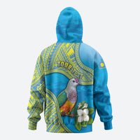 Personalised Palau Biib Bird Hoodie Rur Flower And Rock Islands Patterns DT05 - Polynesian Pride