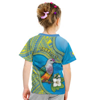 Personalised Palau Biib Bird Kid T Shirt Rur Flower And Rock Islands Patterns DT05 - Polynesian Pride