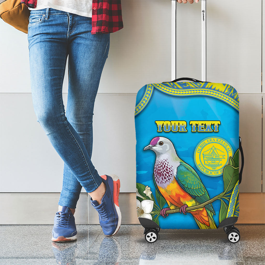 Personalised Palau Biib Bird Luggage Cover Rur Flower And Rock Islands Patterns DT05 - Polynesian Pride