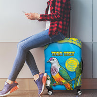 Personalised Palau Biib Bird Luggage Cover Rur Flower And Rock Islands Patterns DT05 - Polynesian Pride