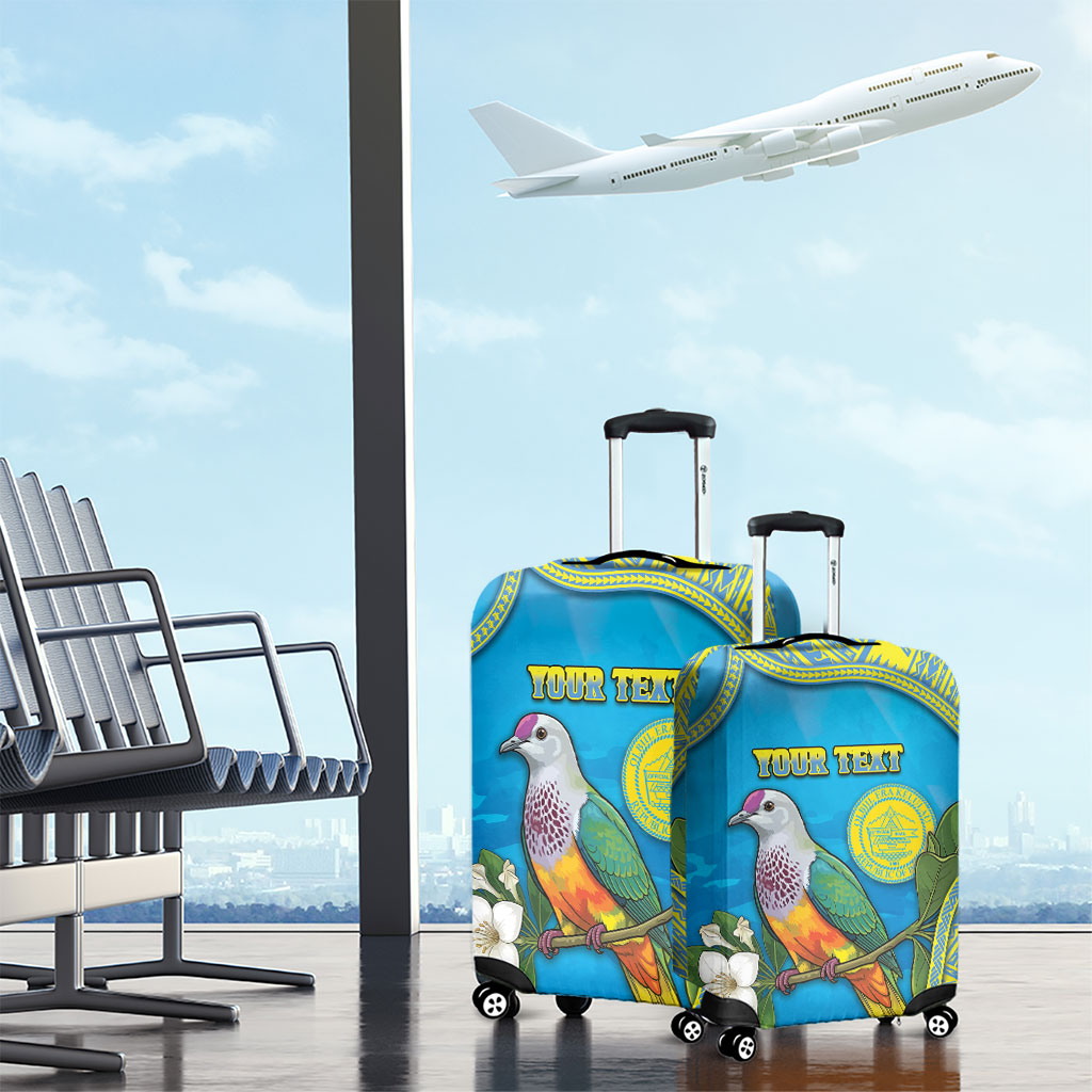 Personalised Palau Biib Bird Luggage Cover Rur Flower And Rock Islands Patterns DT05 - Polynesian Pride