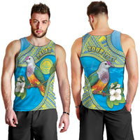 Personalised Palau Biib Bird Men Tank Top Rur Flower And Rock Islands Patterns DT05 - Polynesian Pride