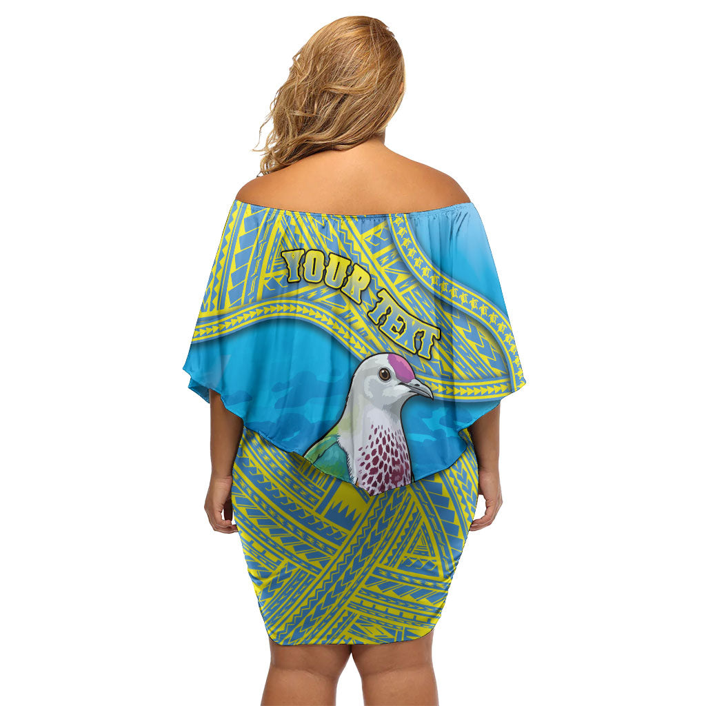 Personalised Palau Biib Bird Off Shoulder Short Dress Rur Flower And Rock Islands Patterns DT05 - Polynesian Pride