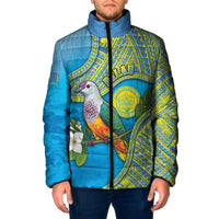 Personalised Palau Biib Bird Padded Jacket Rur Flower And Rock Islands Patterns