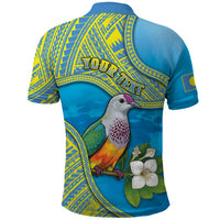 Personalised Palau Biib Bird Polo Shirt Rur Flower And Rock Islands Patterns DT05 - Polynesian Pride