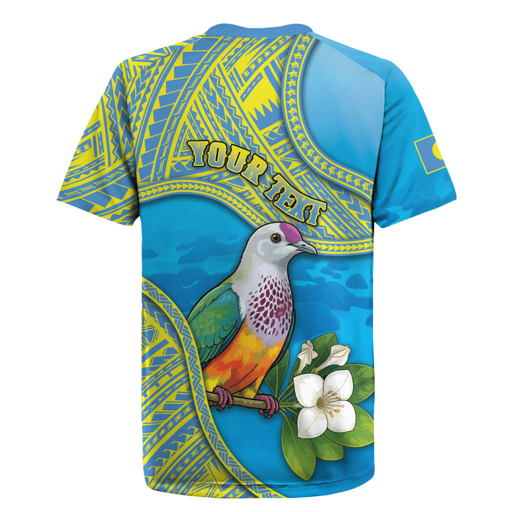 Personalised Palau Biib Bird Rugby Jersey Rur Flower And Rock Islands Patterns DT05 - Polynesian Pride