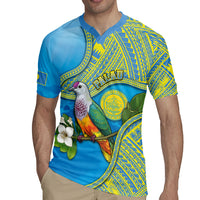 Personalised Palau Biib Bird Rugby Jersey Rur Flower And Rock Islands Patterns DT05 - Polynesian Pride
