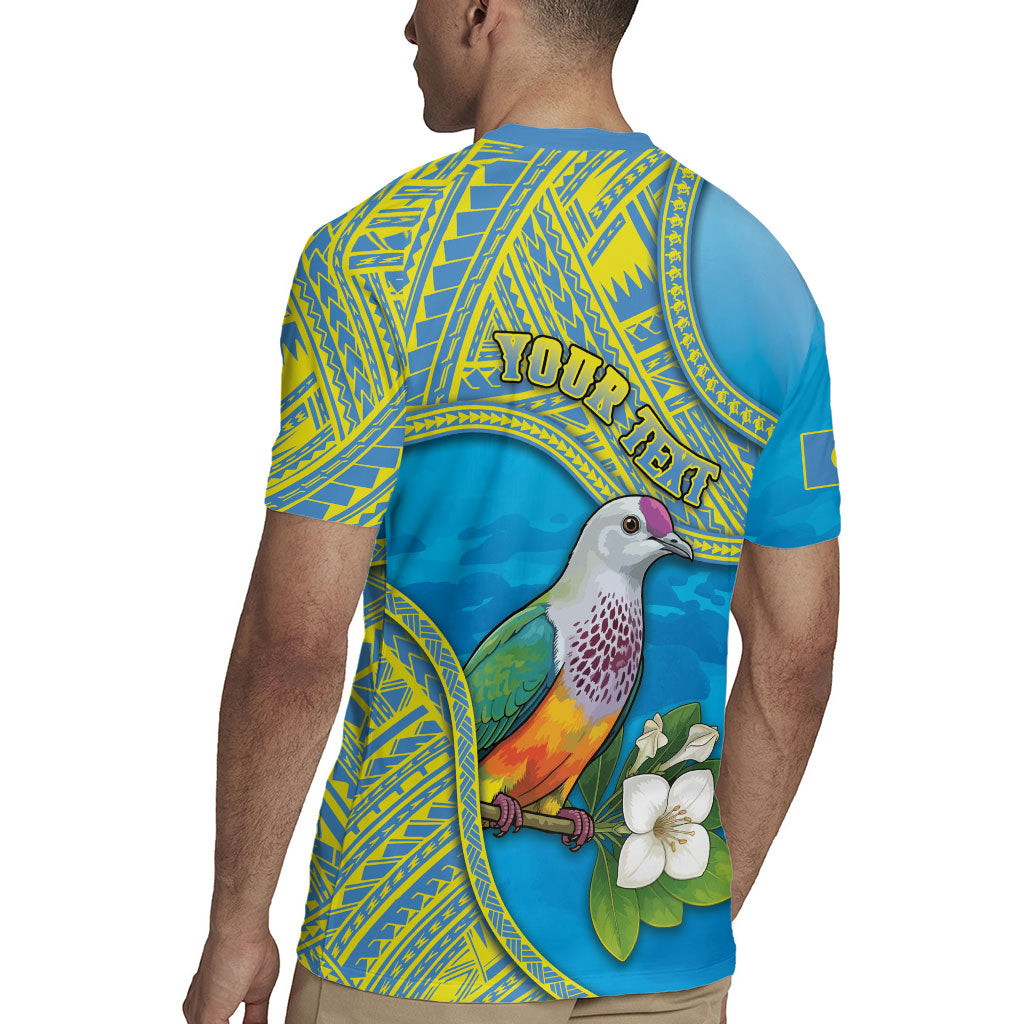 Personalised Palau Biib Bird Rugby Jersey Rur Flower And Rock Islands Patterns DT05 - Polynesian Pride