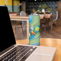 Personalised Palau Biib Bird Skinny Tumbler Rur Flower And Rock Islands Patterns DT05 - Polynesian Pride