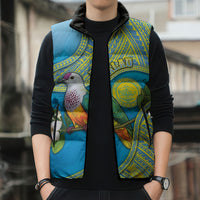 Personalised Palau Biib Bird Sleeveless Puffer Jacket Rur Flower And Rock Islands Patterns DT05 - Polynesian Pride