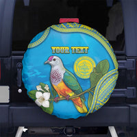 Personalised Palau Biib Bird Spare Tire Cover Rur Flower And Rock Islands Patterns DT05 No hole Blue - Polynesian Pride