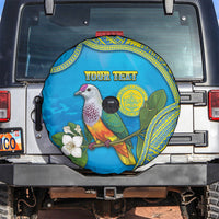 Personalised Palau Biib Bird Spare Tire Cover Rur Flower And Rock Islands Patterns DT05 Blue - Polynesian Pride