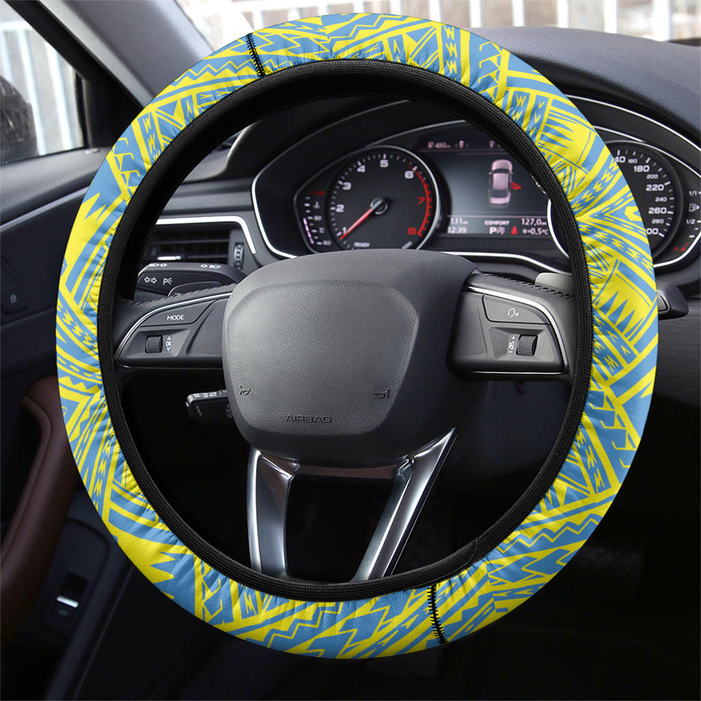 Palau Biib Bird Steering Wheel Cover Rur Flower And Rock Islands Patterns DT05 - Polynesian Pride