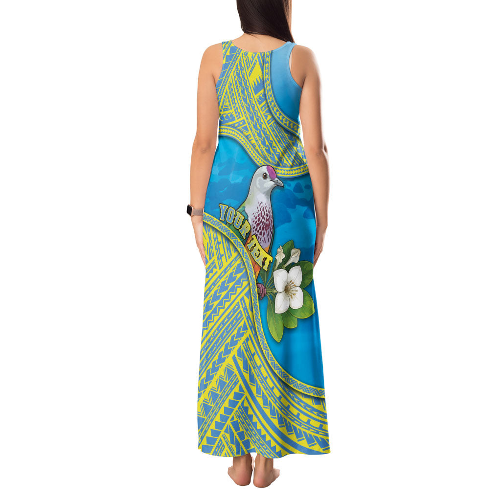 Personalised Palau Biib Bird Tank Maxi Dress Rur Flower And Rock Islands Patterns DT05 - Polynesian Pride