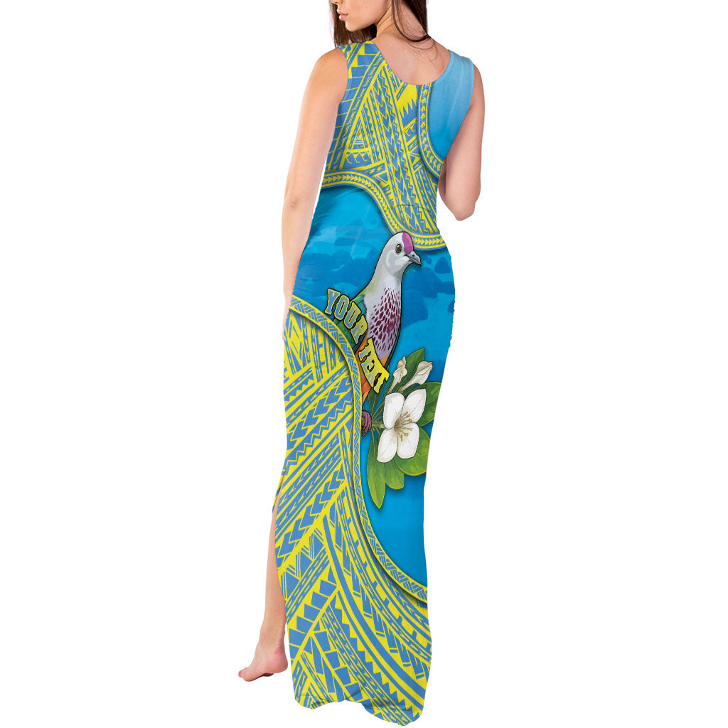 Personalised Palau Biib Bird Tank Maxi Dress Rur Flower And Rock Islands Patterns DT05 - Polynesian Pride