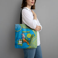 Personalised Palau Biib Bird Tote Bag Rur Flower And Rock Islands Patterns DT05 - Polynesian Pride