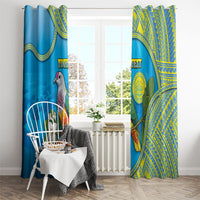 Personalised Palau Biib Bird Window Curtain Rur Flower And Rock Islands Patterns