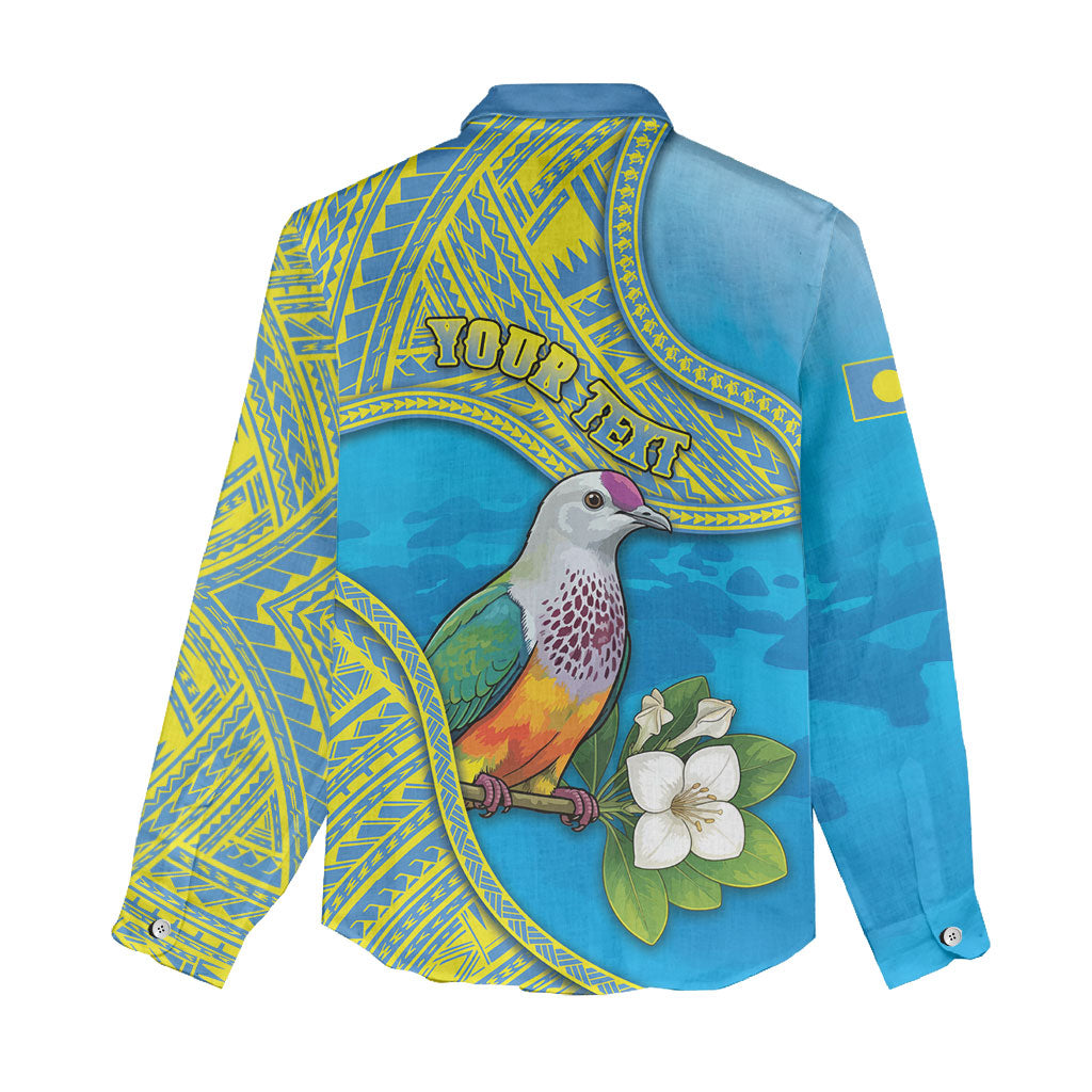Personalised Palau Biib Bird Women Casual Shirt Rur Flower And Rock Islands Patterns DT05 - Polynesian Pride