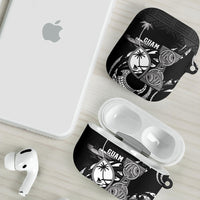 Guam Liberation Day AirPods Case Black White Latte Stone Tribal Patterns