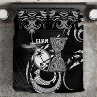 Guam Liberation Day Bedding Set Black White Latte Stone Tribal Patterns
