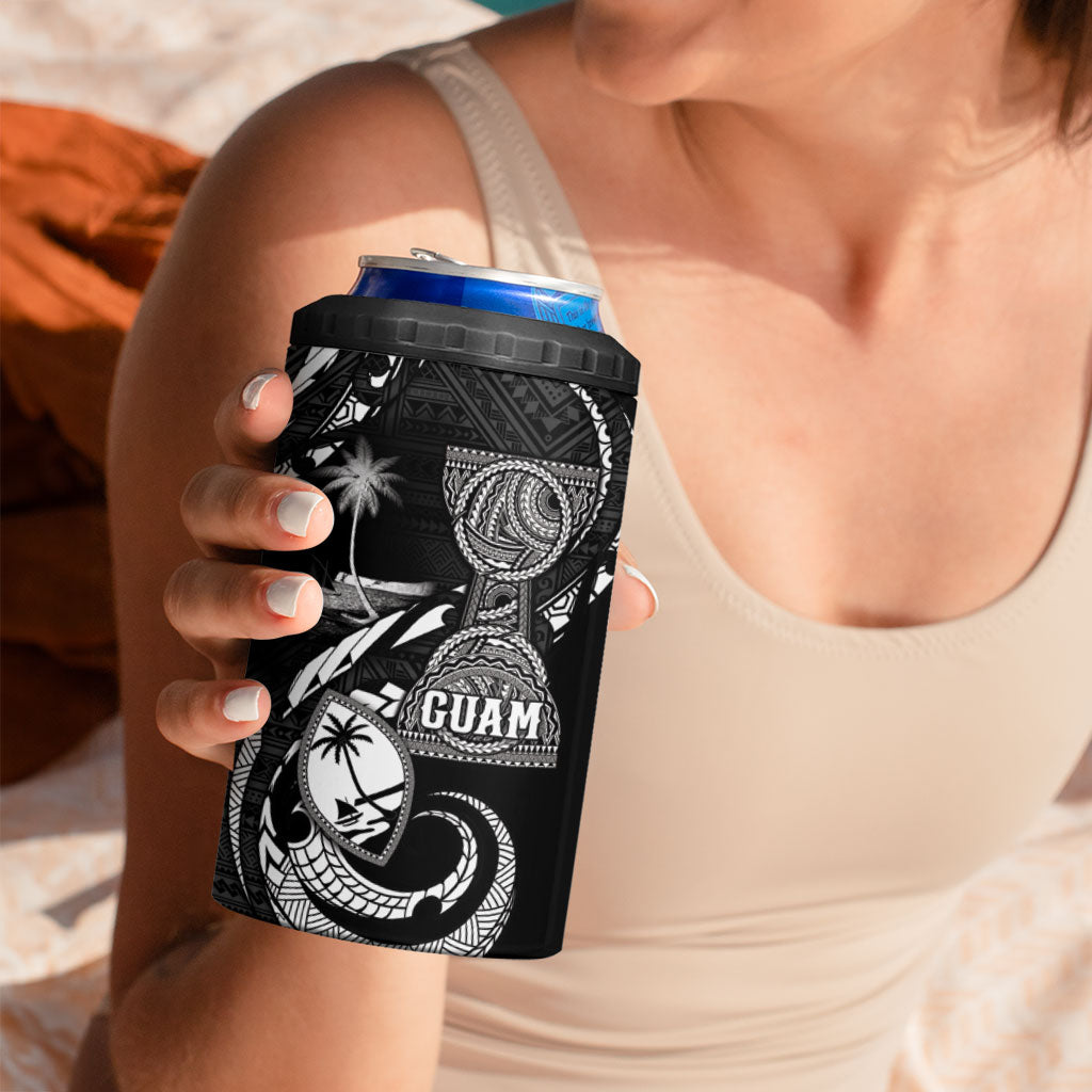 Personalised Guam Liberation Day 4 in 1 Can Cooler Tumbler Black White Latte Stone Tribal Patterns DT05 - Polynesian Pride