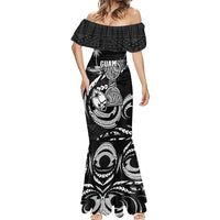 Personalised Guam Liberation Day Mermaid Dress Black White Latte Stone Tribal Patterns DT05 - Polynesian Pride