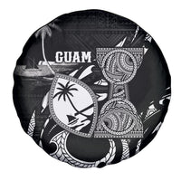 Guam Liberation Day Spare Tire Cover Black White Latte Stone Tribal Patterns