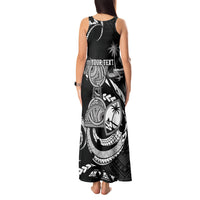 Personalised Guam Liberation Day Tank Maxi Dress Black White Latte Stone Tribal Patterns DT05 - Polynesian Pride