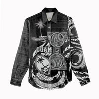 Personalised Guam Liberation Day Women Casual Shirt Black White Latte Stone Tribal Patterns DT05 - Polynesian Pride