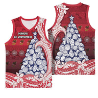 American Samoa Christmas Basketball Jersey Seashell Xmas Tree Tribal Waves DT05 - Polynesian Pride