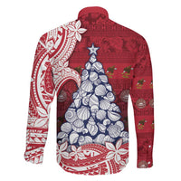 American Samoa Christmas Family Matching Short Sleeve Bodycon Dress and Hawaiian Shirt Seashell Xmas Tree Tribal Waves DT05 - Polynesian Pride