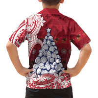 American Samoa Christmas Family Matching Summer Maxi Dress and Hawaiian Shirt Seashell Xmas Tree Tribal Waves DT05 - Polynesian Pride