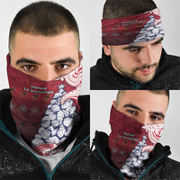 American Samoa Christmas Neck Gaiter Seashell Xmas Tree Tribal Waves - Polynesian Pride