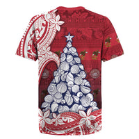 American Samoa Christmas Rugby Jersey Seashell Xmas Tree Tribal Waves - Polynesian Pride