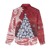 American Samoa Christmas Women Casual Shirt Seashell Xmas Tree Tribal Waves - Polynesian Pride