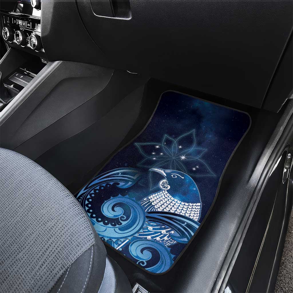 New Zealand Matariki Car Mats Maori Tui Bird Blue Galaxy