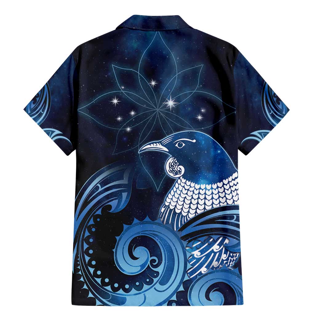 New Zealand Matariki Family Matching Mermaid Dress and Hawaiian Shirt Maori Tui Bird Blue Galaxy DT05 - Polynesian Pride