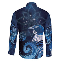 New Zealand Matariki Family Matching Summer Maxi Dress and Hawaiian Shirt Maori Tui Bird Blue Galaxy