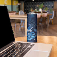 New Zealand Matariki Skinny Tumbler Maori Tui Bird Blue Galaxy