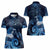 New Zealand Matariki Women Polo Shirt Maori Tui Bird Blue Galaxy