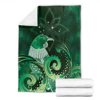 New Zealand Matariki Blanket Maori Tui Bird Green Galaxy