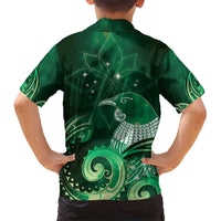 New Zealand Matariki Hawaiian Shirt Maori Tui Bird Green Galaxy DT05 - Polynesian Pride
